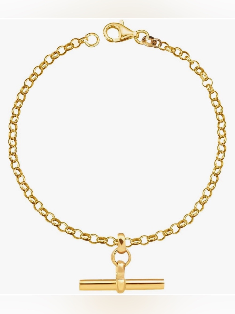 Gold Plated Toggle Charm Chain Bracelet - Women Jewelry